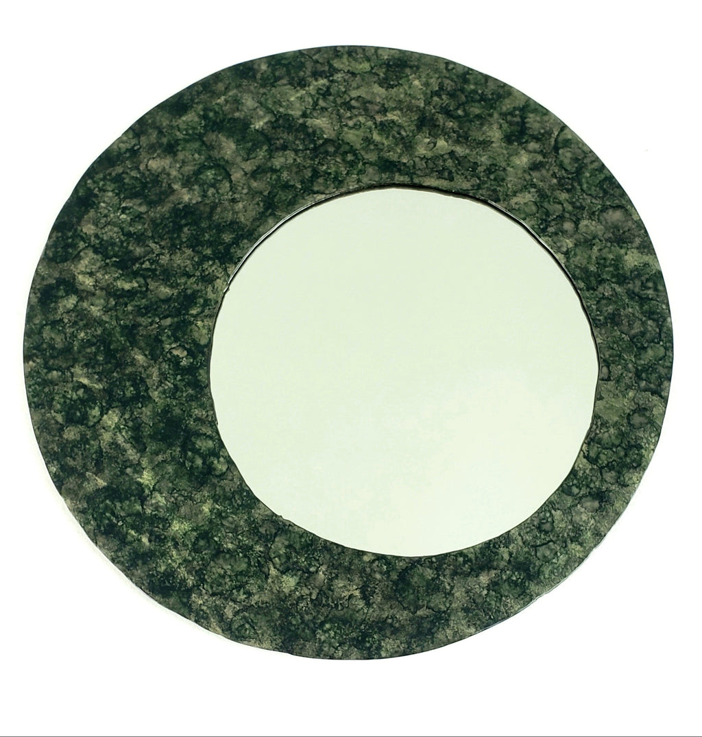 Accent Wall Mirror Mottled Black and Green
