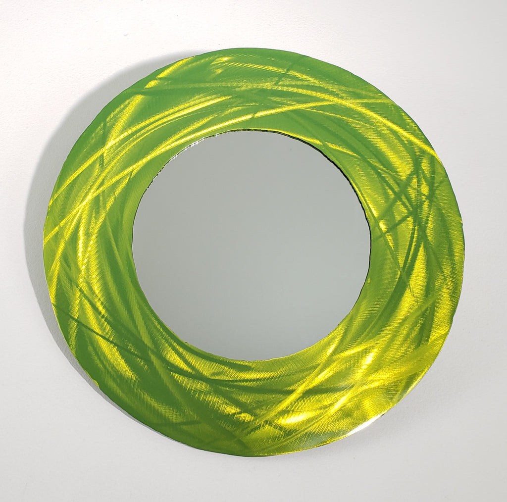 14" Lemon Lime Wall Mirror, artistic accent