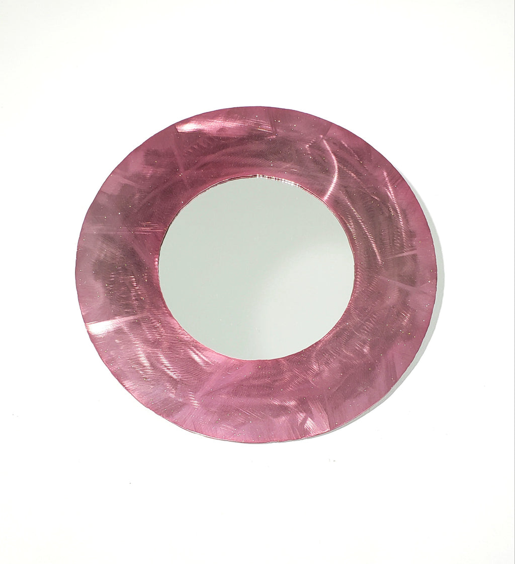 Pink Rose Metal Frame Accent Mirror