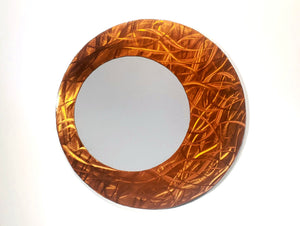 18 inch Metal Orange Accent Mirror