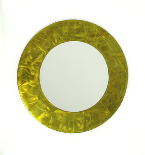 18" Yellow Speckeled Wall Mirror