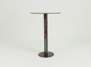 Vibrant Multicolor Hand Colored Side Table.