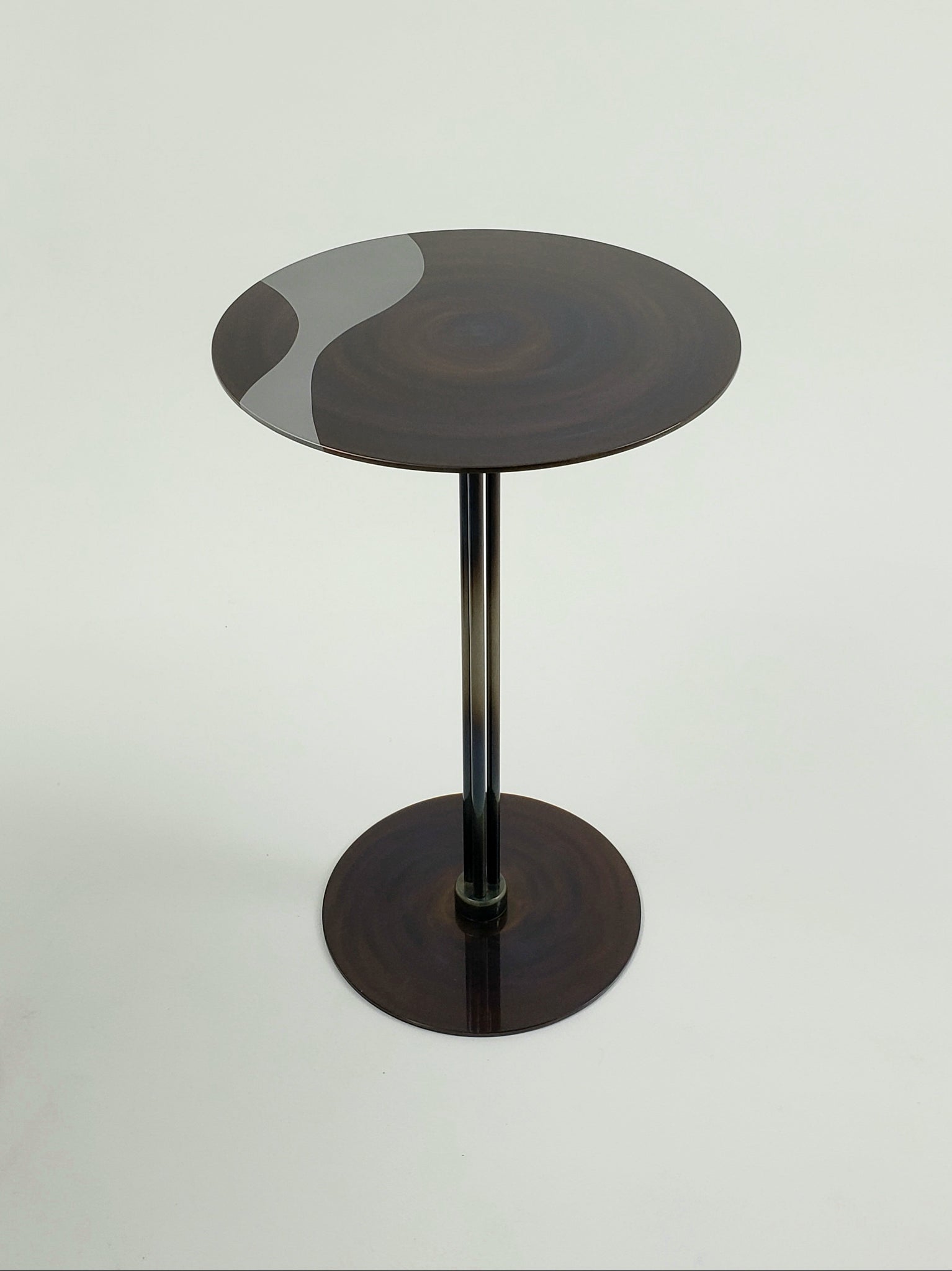 Steel Side Table with Etching.