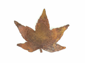 Japanese Maple Leaf Hand Cut Rustic Steel