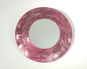 15 inch Pink Rose Metal Frame Accent Mirror